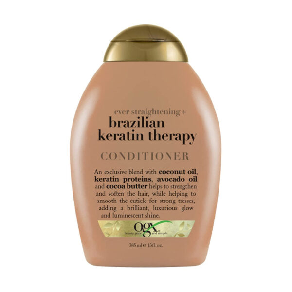 OGX Ever Straightening + Brazilian Keratin Therapy Hair-Smoothing Conditioner – 385ml