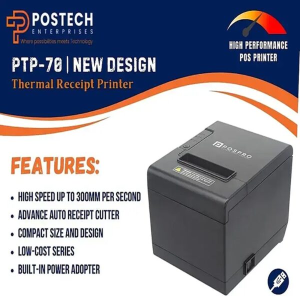 Pospro PTP-70<br />Thermal Receipt Printer<br />(USB)