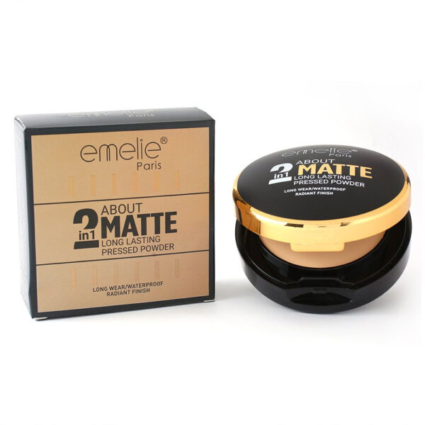 Emelie 2 in 1 About Matte Long Lasting Pressed Powder