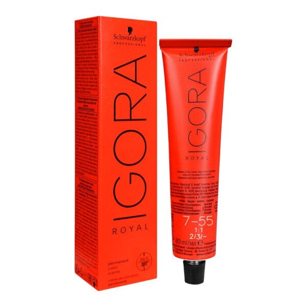 Schwarzkopf Igora Royal Hair Color, 7-55 Medium Blonde Gold Extra