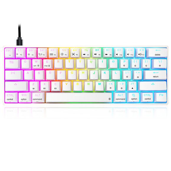 Skyloong SK61s White (Glacier Switches) Mechanical Wireless Bluetooth Keyboard