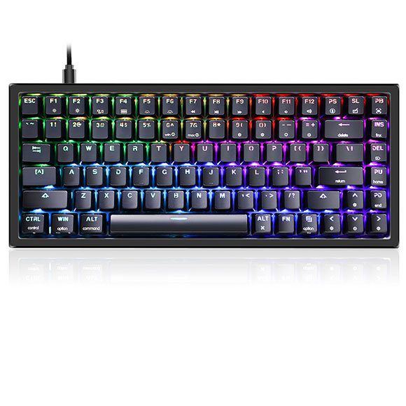 Skyloong SK84S Black (Yellow Switches) Mechanical Wireless Bluetooth Keyboard