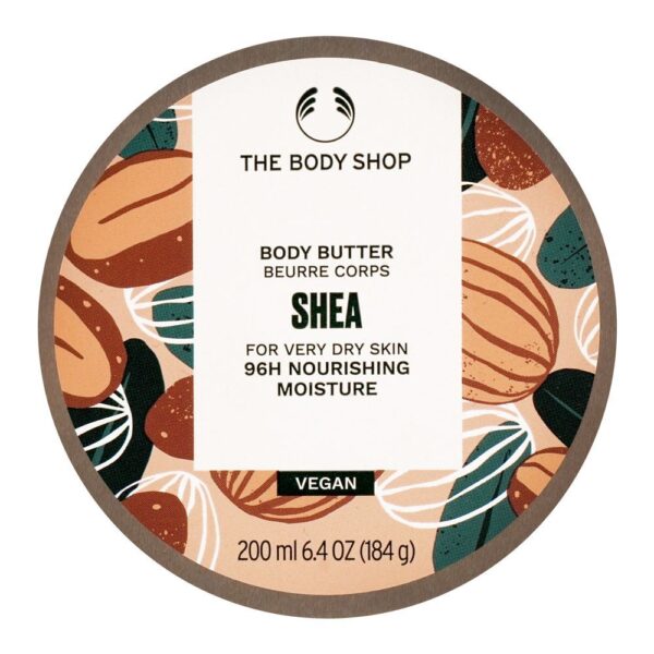The Body Shop Shea 96H Nourishing Moisture Vegan The Body Butter, Very Dry Skin, 200ml