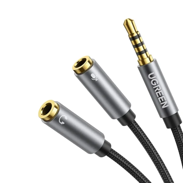 UGREEN 30619 Headphone Splitter 3.5mm 2 Female to 1 Male Mic and Audio Y Splitter