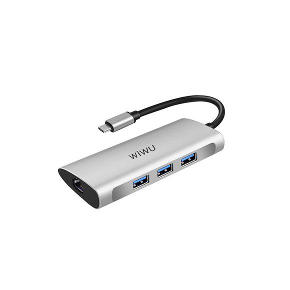 WIWU Alpha 631STR Portable Multiport Usb C Hub 6 in 1 Laptop Adapter