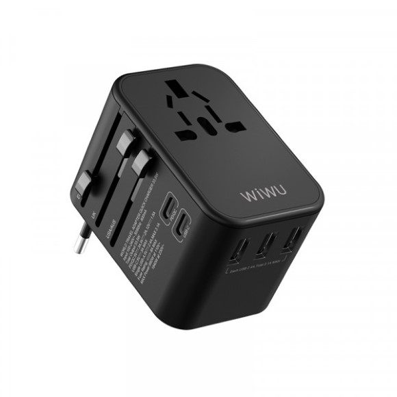 WIWU UA-303 UNIVERSAL PLUG ADAPTER – BLACK