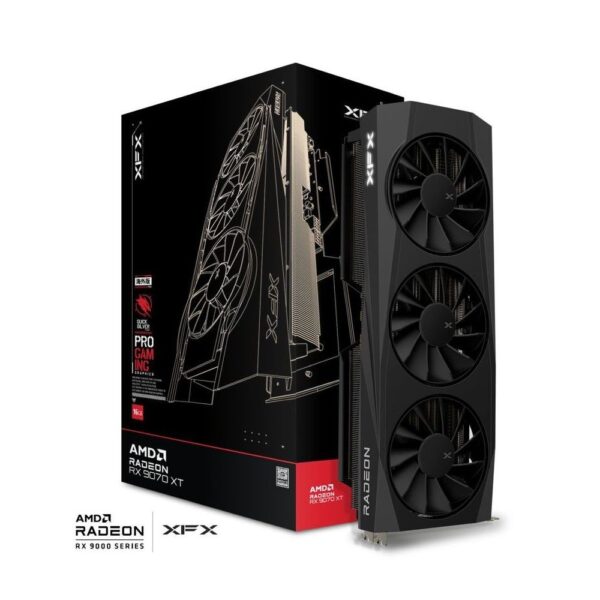 XFX Quicksilver AMD Radeon RX 9070XT 16GB GDDR6 256bit, HDMI/3x DP, AMD RDNA 4 Gaming Edition Graphics Card  – Black