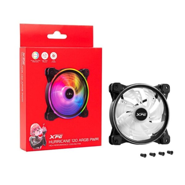 XPG HURRICANE 120 ARGB Efficient PWM Design Casing Fan Black