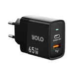 YOLO GaN Charger 65w Dual Port USB A + Type-C – Y-651