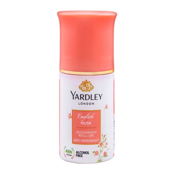 Yardley English Musk Roll-On Deodorant, For Women – 50ml