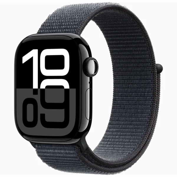 Apple Watch Series 10 GPS 46MM Jet Black Aluminum Case with Black Sport Loop