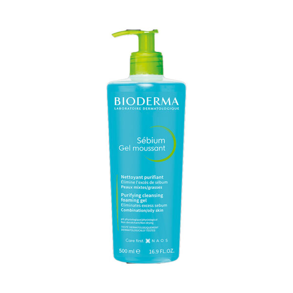 Bioderma Sebium Gel Moussant, Purifying Cleansing Foaming Gel – 500ml