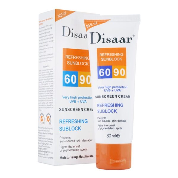 Disaar Refreshing Sun Block 60-90 Sunscreen Cream – 80ml
