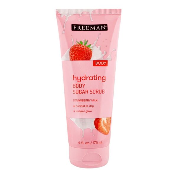 Freeman Hydrating Strawberry Milk Body Sugar Scrub, Normal To Dry Skin – 175ml