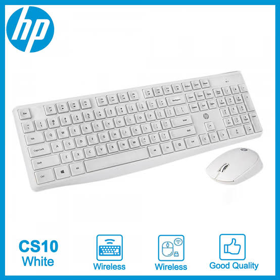 HP Wireless Keyboard & Mouse CS10 | Original Combo | White | Battery