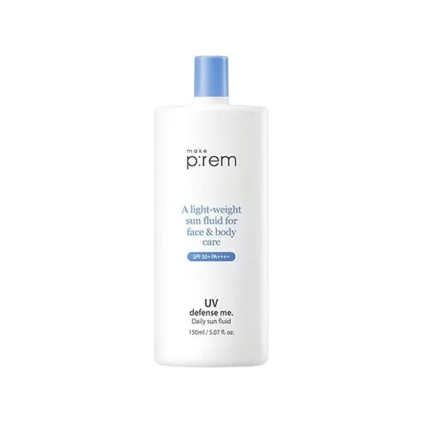 Make p:rem – A Light-weight Sun Fluid For Face & Body Cure UV Defense Me SPF 50+PA+++ – 150ml