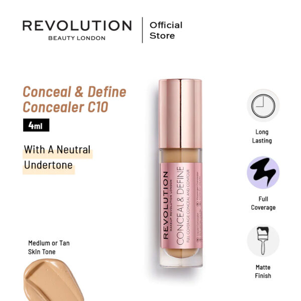 Makeup Revolution Conceal & Define Concealer C10 – 4ml