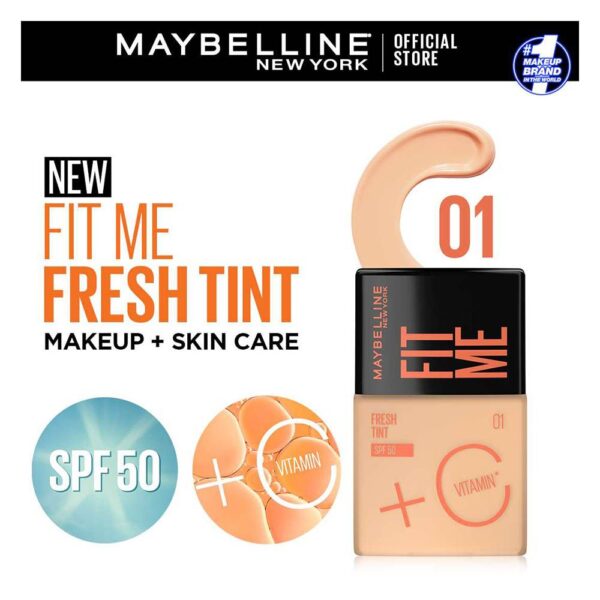 Maybelline New York Fit Me Fresh Tint With SPF 50 & Vitamin C, Natural Coverage Foundation – 30ml