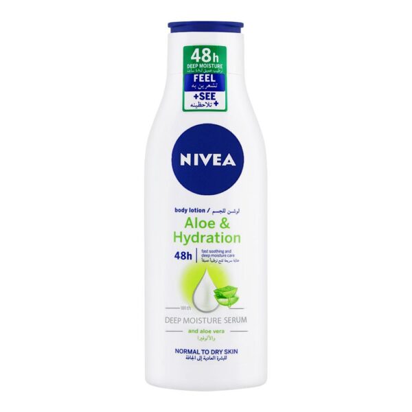 Nivea 48H Aloe & Hydration Body Lotion, Normal To Dry Skin – 250ml