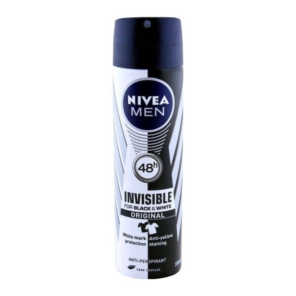 Nivea Men 48H Invisible Original Deodorant Spray, For Black & White – 150ml