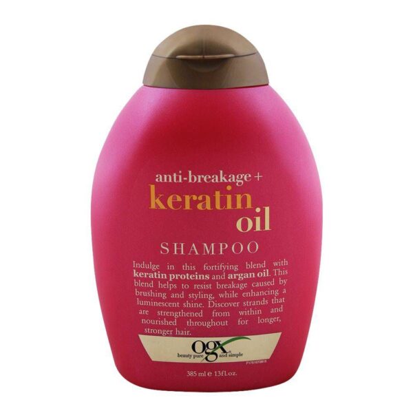 OGX Anti-Breakage + Keratin Oil Shampoo, Sulfate Free – 385ml