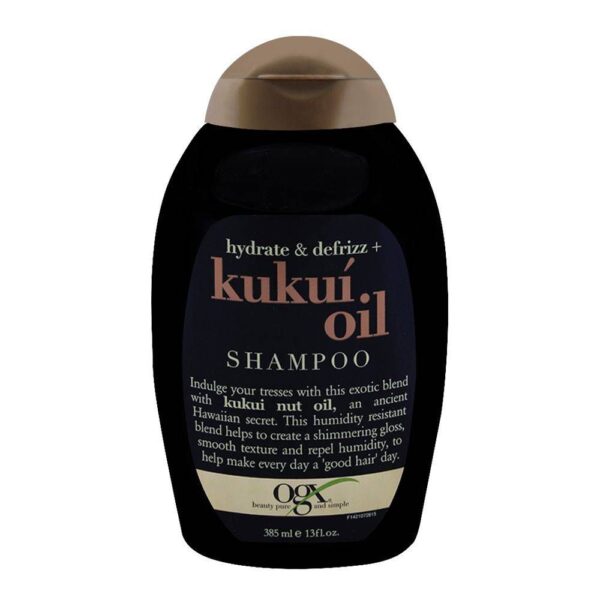 OGX Hydrate & Defrizz + Kukui Oil Shampoo, Sulfate Free – 385ml