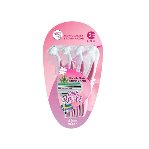 Rivaj Ladies Pink Rose Razor Pack of 4