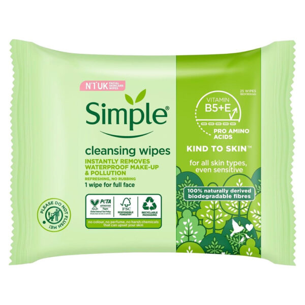 Simple Kind To Skin Cleansing Wipes 25 packs