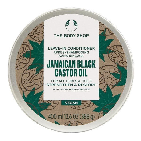 The Body Shop Jamaican Black Castor Oil Vegan Leave-In Conditioner, For All Curls & Coils – 400ml