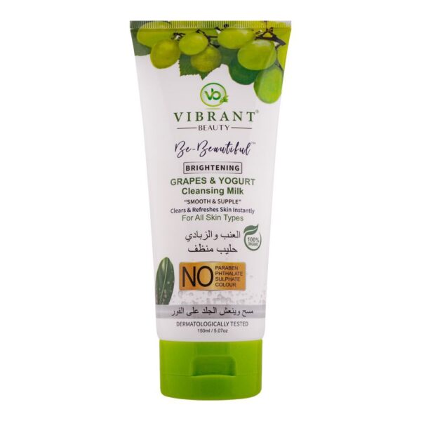 Vibrant Beauty Brightening Grapes & Yogurt Cleansing Milk, For All Skin Types – 150ml