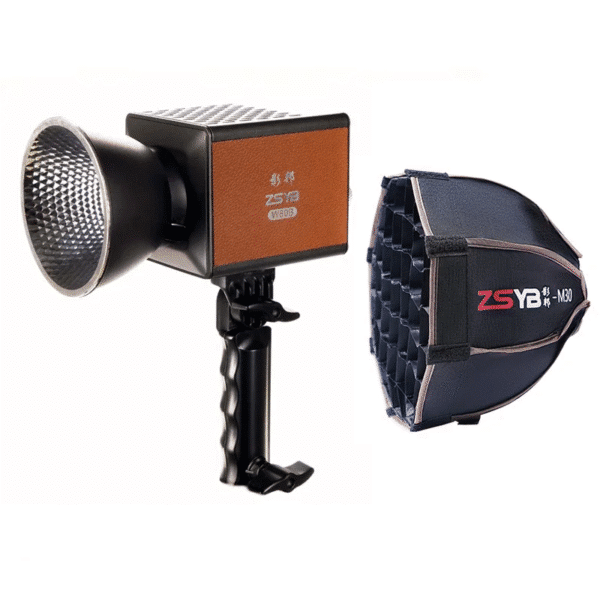 ZSYB W80B (80W) Bi Color COB Light with ZSYB M30 Parabolic (30cm) Softbox