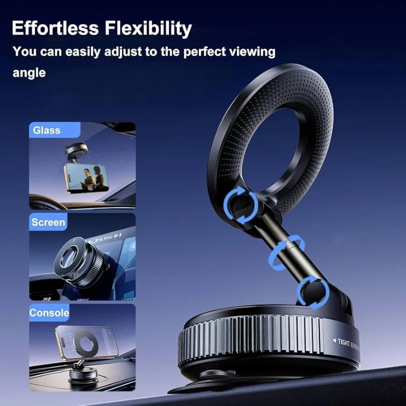 10_1756446142.webp Foldable Magnetic Car Phone Holder | 360° Rotating Suction Mount, Universal - Image 1