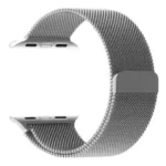 Grey Milanese magnetic loop Apple Watch strap front view