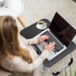 Laptop Table | Black Color | Foldable Legs, Tablet Groove & Cup Slot | Perfect for Working, Reading, Writing, and Eating - Image 2