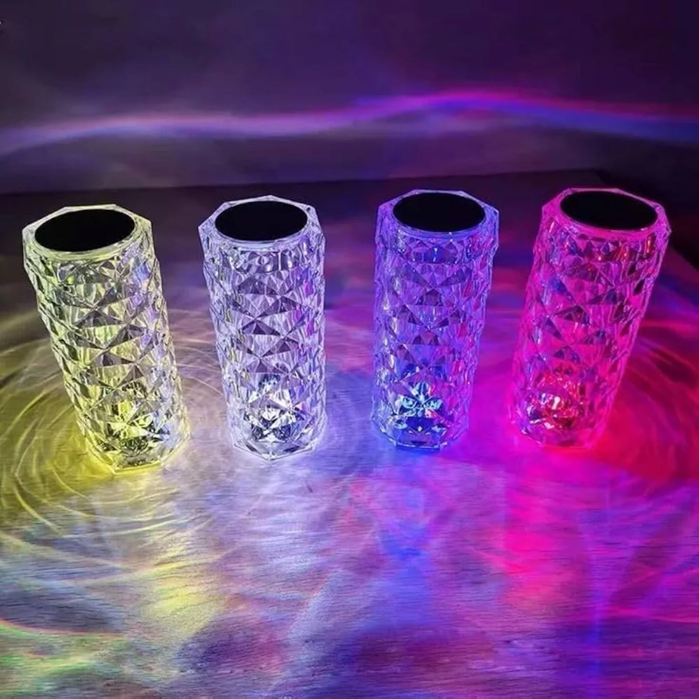 7_1756755534.webp 16 Colors Diamond Rose Crystal Touch Lamp | USB Rechargeable Bedside Lamp with Remote - Image 1