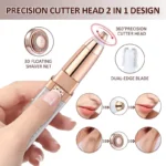2-in-1 Flawless Facial Hair Remover & Eyebrow Trimmer | USB Rechargeable, Painless & Portable | Silver Color - Image 4