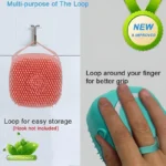 Soft Silicone Bath Brush with Hooks | Baby & Adult Body Scrubber | Random Color | With Box - Image 8