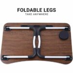 Laptop Table | Brown Color | Foldable Legs, Tablet Groove & Cup Slot | Perfect for Working, Reading, Writing, and Eating