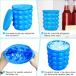 Compact ice bucket and mold holding multiple ice cubes