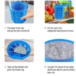 Reusable silicone ice cube maker being squeezed to release cubes