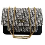 Black | Dior Oblique Canvas & Leather Flap Clutch | Luxury Designer Handbag for Women