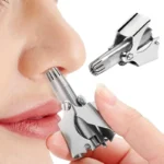 Waterproof manual nose and ear trimmer with cleaning brush