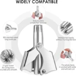 Top angle showing 360 degree rotating blades of hair trimmer