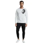 LION Printed White Tracksuit Sweatshirt & Trouser  | Warm & Comfortable Winter Wear | Large - Image 2