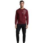 LION Printed Maroon  Tracksuit Sweatshirt & Trouser  | Warm & Comfortable Winter Wear | Large - Image 2