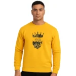 KING Printed Yellow Tracksuit Sweatshirt & Trouser | Warm & Comfortable Winter Wear | XL - Image 3
