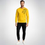 LION Printed Yellow  Tracksuit Sweatshirt & Trouser  | Warm & Comfortable Winter Wear | Medium - Image 3