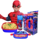 Close-up of BPA-free plastic lunch box lid with cartoon print
