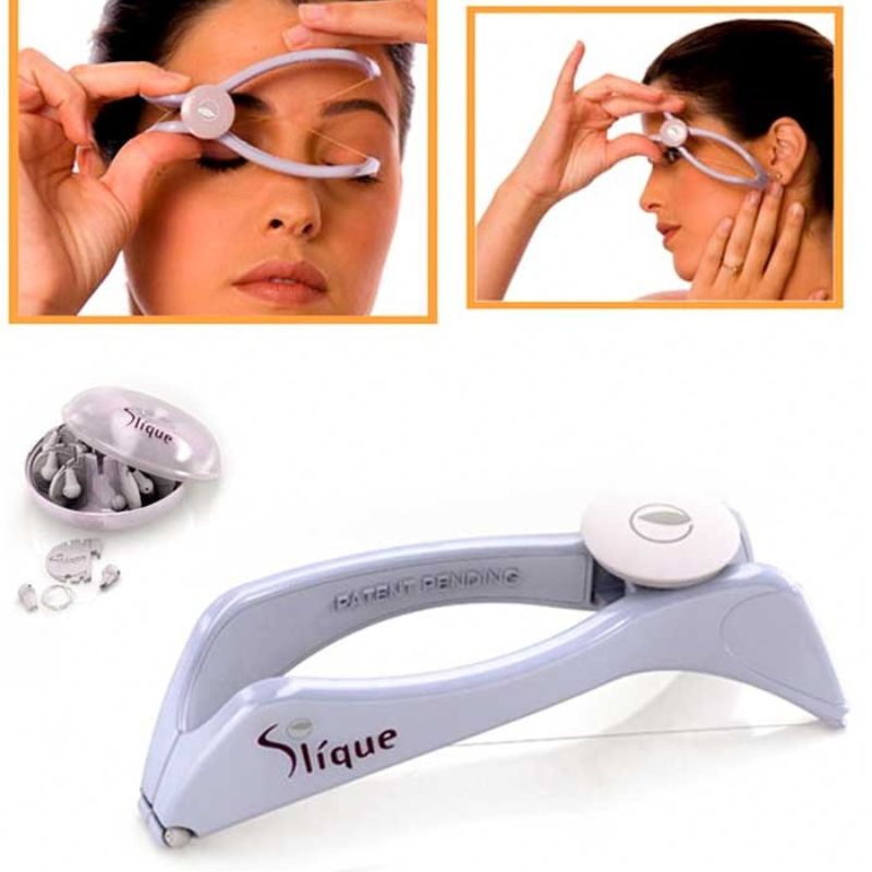 Close-up of Sipne facial hair threading device showing threading mechanism