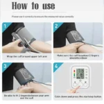 Blood pressure monitor displaying pulse and time